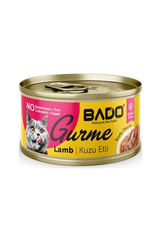 Bado Gurme Yaş Yetişkin Kedi Maması Kuzu Etli 85 Gr 36 Adet