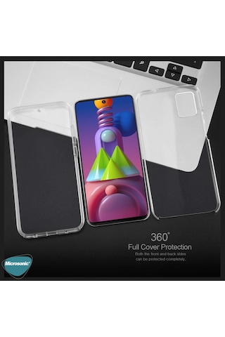 Microsonic Samsung Uyumlu Galaxy M31s Kılıf 6 tarafı tam full koruma 360 Clear Soft