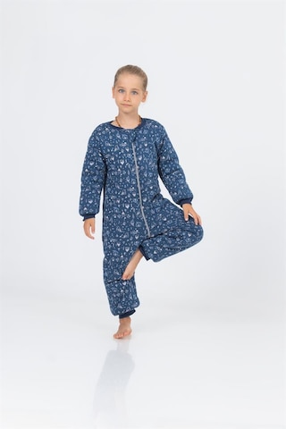 Kız Erkek Çocuk Kalın Elyaf Dolgulu Premium Kalite 2.5 Tog Desenli Uyku Tulumu Kahverengi - Lacivert