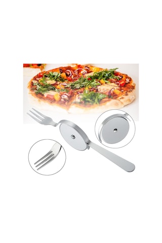 Suntek Çatallı Pratik Pizza Kesici Gümüş