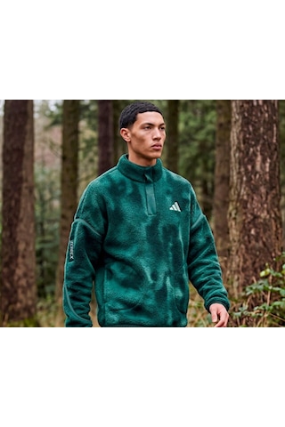 Adidas Terrex Mt Ess Hp Aop Erkek Outdoor Polar Sweatshirts Ks2316 Yeşil