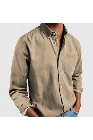 Erkek Gömleği Uzun Kollu Yakalı Erkek Gömleği Beyaz