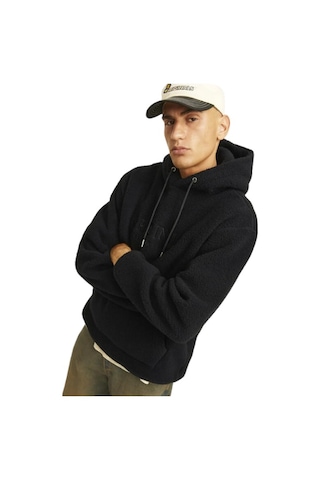 Jack & Jones Erkek Göğüs Baskılı Teddy Sweatshirt 12263011 Siyah
