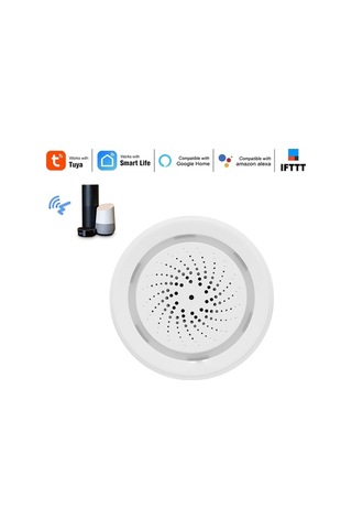 Tongxida Tuya Wi-fi Akıllı 3'ü Bir Araya Ses Işık Alarmı, 100db, 18 Alarm Tonu, Alexa/google Desteği, Usb/pil Besleme