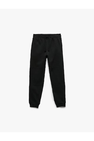 Koton Beli Lastikli Cep Detaylı Şardonlu Okul Jogger Eşofman Altı Siyah 7wkb40036tk