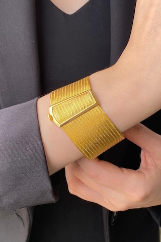 Zümrüt Sarraf 14 Ayar Altın Kadın Trabzon Hasır Bileklik Sarı Altın