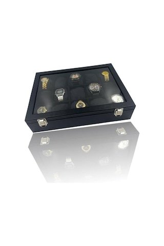 Richbo x 15'li Saat Kutusu Siyah/alcantara Süet