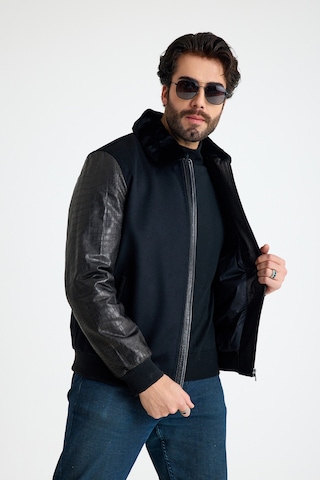Franko Armondi Klasik Erkek Deri Ceket Çikma Muton Yakali E43-kd-k-629 Siyah