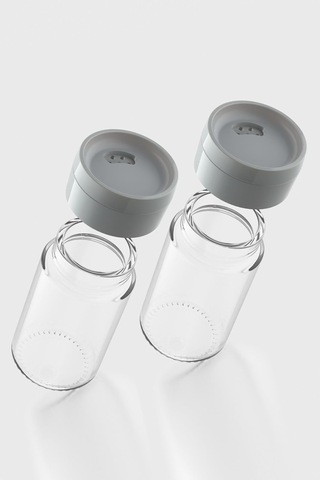 Renga Dorian 105 Ml Gri Kapaklı 2'li Cam Tuzluk Biberlik Seti 121006 Gri