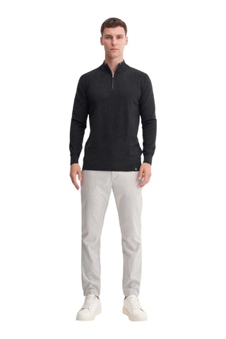 Cazador Premium Courspoun Slim Fit Yarım Balıkçı Kazak-33250 Siyah