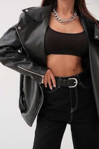 Jk Stores Vatkalı Oversize Biker Ceket Siyah