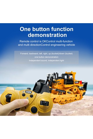 Neevoyu 1:24 Ölçekli 2.4g 9 Kanallı Rc Buldozer - Gerçekçi Ses Ve Işık Fonksiyonlu Çocuk Eğitici Oyuncak Çok Renkli