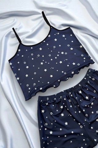Cojans Yıldız Desenli Şortlu Pijama Çok Renkli