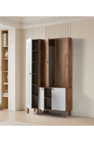 Bera Beyaz - Atlantik Çam 3 Kapılı Çiğdem Portmanto