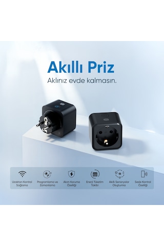 Şımart Teknoloji Uzaktan Kontrol Wi-Fi Akım Korumalı Akıllı Priz