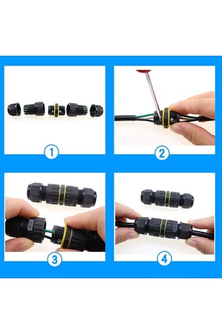 Besthome1 Ip68 Su Geçirmez Kablo Konnektörü - M16 3 Pinli, Dayanıklı Konnektör