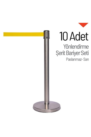 10 Adet Yönlendirme Şerit Bariyer - Paslanmaz-3411