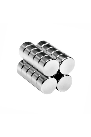 5 Adet Neodyum Mıknatıs Çap 10mm Kalınlık 5mm D10x5 Ndfeb Güçlü Mıknatıs Yuvarlak N014