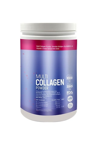Voonka Multi Collagen Powder Hidrolize Kollajen Tip 1 2 3 Vitamin C 300 G