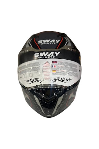 Sway Sw 850 Full Face Kapalı Motosiklet Kaskı Gri - Siyah