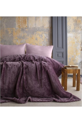 Ap Jakarlı Tek Kişilik Mürdüm Trusty Battaniye 160 220 Mürdüm