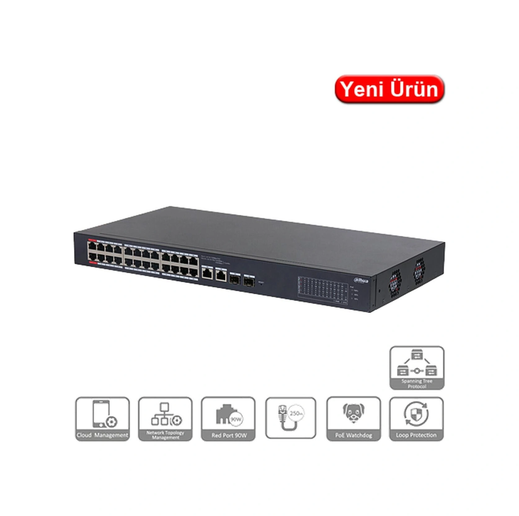 Cs4228-24gt-375 28 Port 10/100/1000 24xpoe 375w +2sfp Cloud Yonetılebılır Swıtch-113675