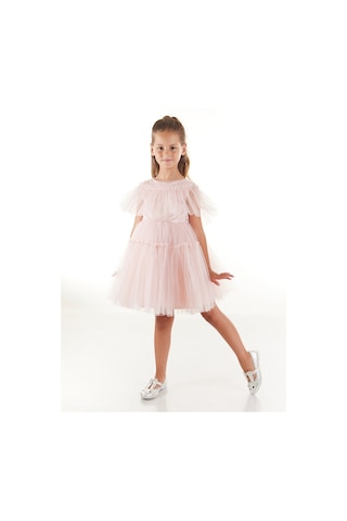 Daisy Girls Simli Tüllü Tütü Kabarık Kız Çocuk Elbise Renkli