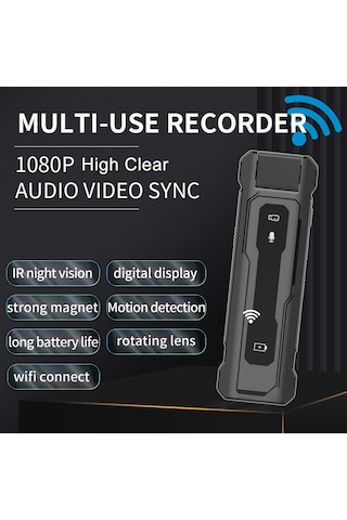 Yifomall Küçük Boyutlu 1080p Gece Görüşlü Döner Lensli Uzun Pil Ömürlü Vücut Kamerası