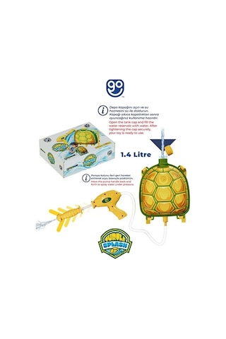 Turtle Splash Su Çantası 1400ml - Su Tabancası Çantalı Oyuncak