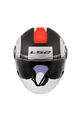 Ls2 Classy Disko Açık Motosiklet Kaskı Beyaz - Kırmızı - Mat Siyah