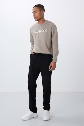 Tommy Life Siyah Bağcıklı Cepli Standart Kalıp Klasik Paça Erkek Eşofman Alt - 84682 Siyah