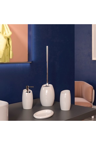 İside Tuvalet Fırçalık, Yerden - Beyaz Beyaz