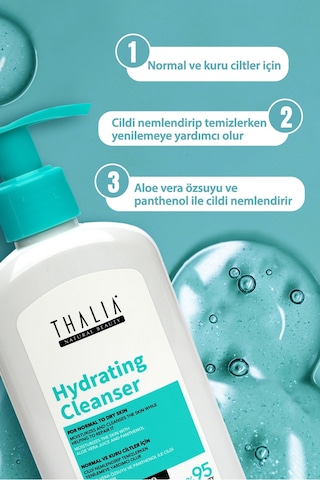 Thalia Kuru Ciltler İçin Hyaluronik Asit & Seramid İçerikli Yüz Temizleme Jeli 200 ML