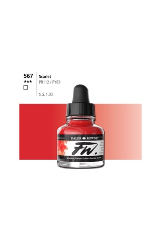 Daler Rowney Fw Ink Akrilik Mürekkep 29.5 Ml Scarlet 567 Diğer