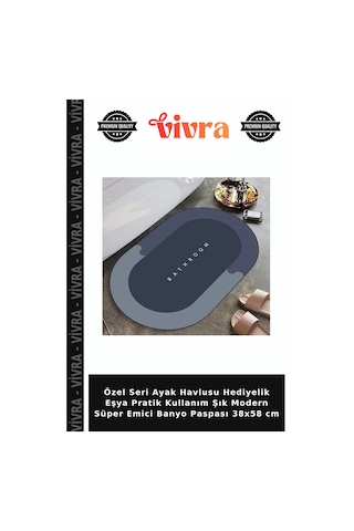 Özel Seri Ayak Havlusu Hediyelik Eşya Pratik Kullanım Şık Modern Süper Emici Banyo Paspası 38x58 Cm Diğer