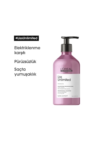 L'Oréal Professionnel Serie Expert Liss Unlimited Elektriklenme Karşıtı Yumuşaklık Veren Şampuan 500 ML