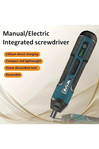 Siyah Yeşil 1 Takım 20in 1 Mini Elektrikli Tornavida Seti Usb Şarj Edilebilir 1300mah Ayarlama Güç Matkap Çok Fonksiyonlu Sökme Tork Tamir Araçları Kiti