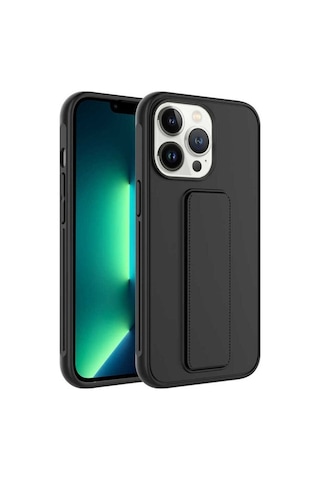 Apple Uyumlu iPhone 14 Pro Kılıf Zore Qstand Kapak Siyah