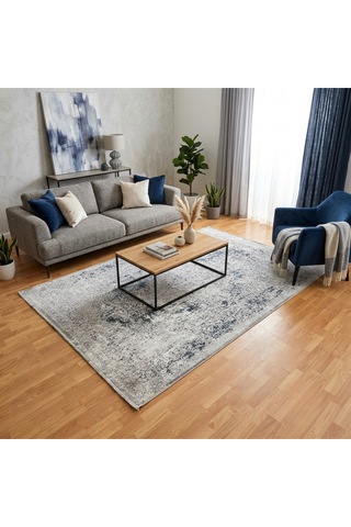 Mermer Desenli 200 X 300 Bambu Yün Halı Gri