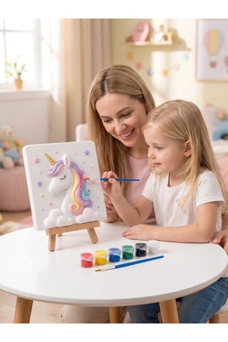 Tek Boynuzlu Unicorn 15x15 Taş Boyama Seti Çocuk Ve Yetişkin Hobi Seti
