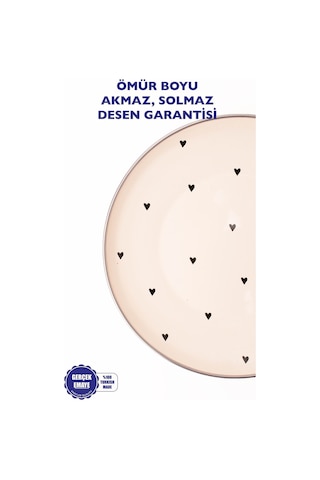 Black Cupid Emaye Sunum Tabağı Bej