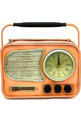 Dekoratif Metal Radyo Saat Masa Saati Vintage Ev Ofis Hediyelik Çok Renkli