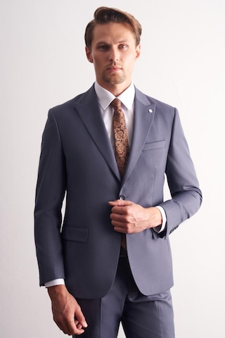İmza - Lacivert Kırlangıç Yaka Kendinden Desenli Esnek Bel Slim Fit 6 Drop Takım Elbise 1001255168 Lacivert