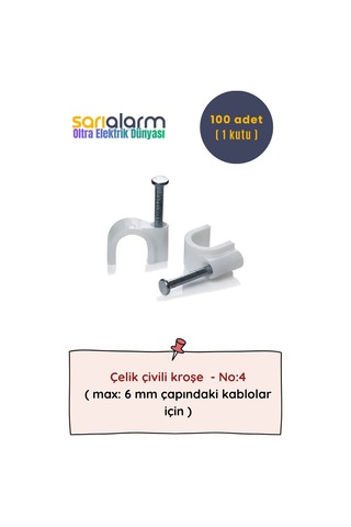 Oltra - Kablo Kroşe Çelik Çivili No:4 100'lü Kutu