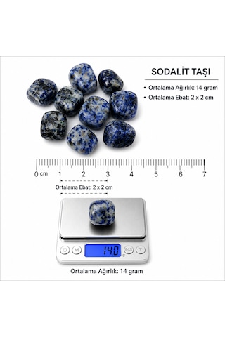 Sodalit Doğal Taş 2x2 Cm Mavi Lacivert Beyaz Dekoratif Taş 1, 3 Ve 6 Adet 3 Adet