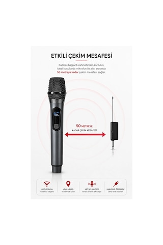 Jrl Wn-19 İkili Kablosuz Mikrofon Seti El Tipi Çiftli Mikrofon, Karaoke, Konferans Ve Sahne