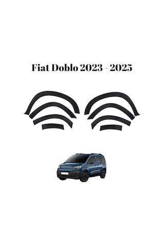 Fiat Doblo 2023 2024 2025 Uyumlu Kapı Ve Çamurluk Koruma Premium Dodik Seti Siyah 8 Parça Tam Set