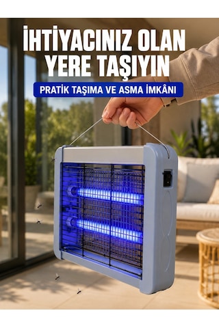 Mey İthalat 12w Elektrikli Sinek Öldürücü Çift Uv Işıklı Asılabilir Böcek Öldürücü Lamba