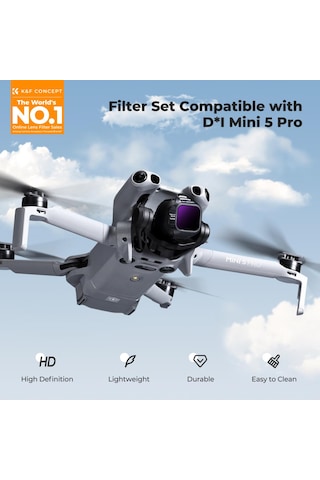 K&f Concept Djı Mini 5 Pro Uyumlu 4 Lü Filtre Seti Cpl Uv Nd8 Nd16 Çok Katmanlı