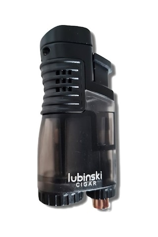 Lubinski Üç Torch Sehpalı Puro Çakmağı Siyah Lb-136